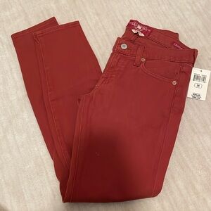 Lucky brand red skinny jeans